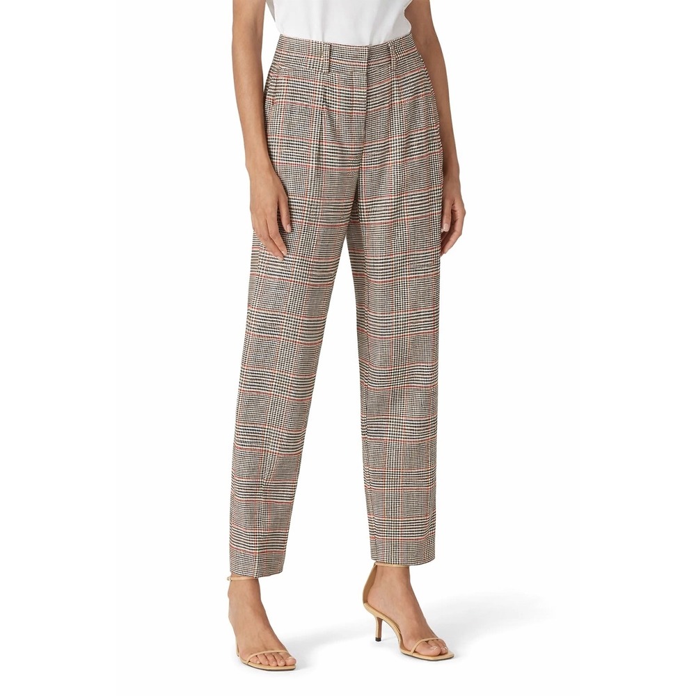 Simona Corsellini Plaid Tapered Trousers Size 42 IT/ 6-8 US Glen Check NWT